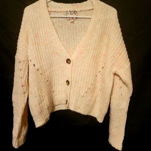 PINK REPUBLIC CROPPED KNIT CARDIGAN